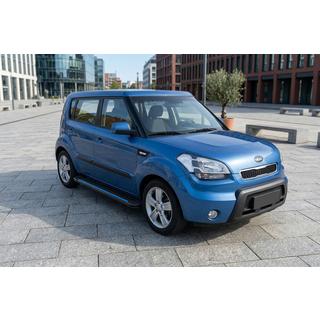 Бокові пороги Maya Blue (2 шт., алюміній) Kia Soul I 2008-2013 рр. фото 1