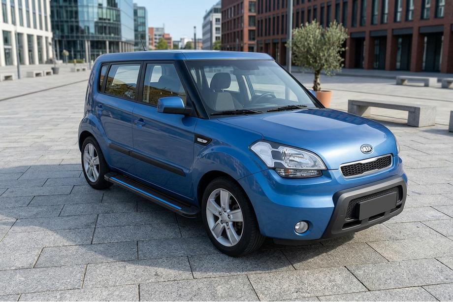 Kia Soul I 2008-2013 рр. Бокові пороги Maya Blue (2 шт., алюміній) Фото 1