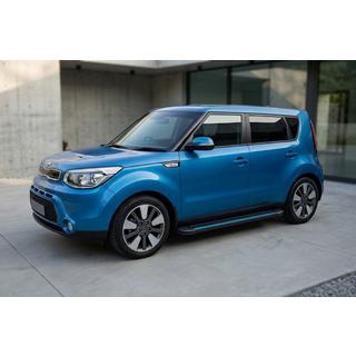 Бокові пороги Maya Blue (2 шт., алюміній) Kia Soul II 2013-2018 рр. фото 1