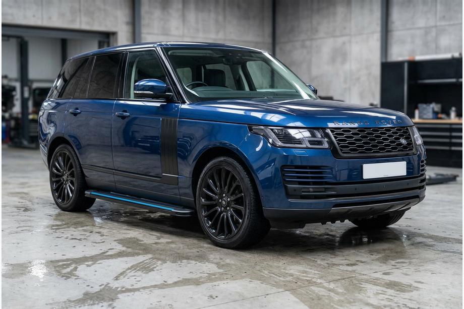 Range Rover IV L405 2013-2021 рр. Бокові пороги Maya Blue (2 шт., алюміній) Фото 1