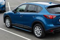 Mazda CX-5 2012-2017 рр. Бокові пороги Maya Blue (2 шт., алюміній) фото 2