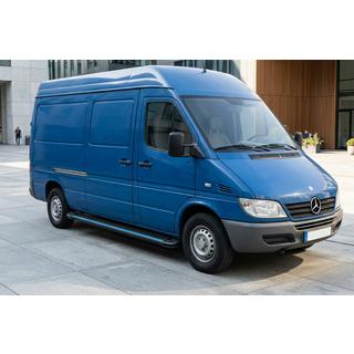 Бокові пороги Maya Blue (2 шт., алюміній) Mercedes Sprinter W901/902/903/904/905 1995-2006 рр. фото 1