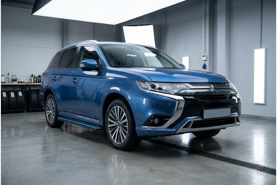 Mitsubishi Outlander 2012-2021 рр. Бокові пороги Maya Blue (2 шт., алюміній) Фото 1