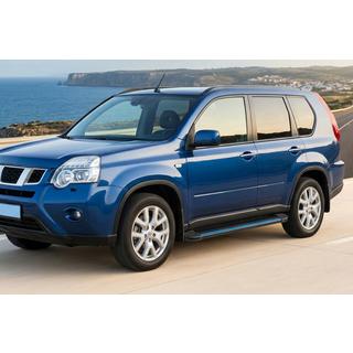 Бокові пороги Maya Blue (2 шт., алюміній) Nissan X-trail T31 2007-2014 рр. фото 1
