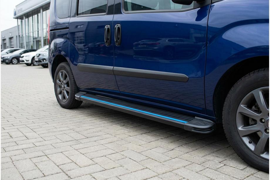 Opel Combo 2012-2018 рр. Бокові пороги Maya Blue (2 шт., алюміній) Image