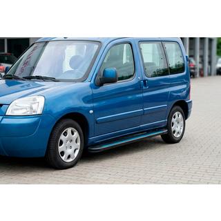 Бокові пороги Maya Blue (2 шт., алюміній) Peugeot Partner 1996-2008 рр. фото 1