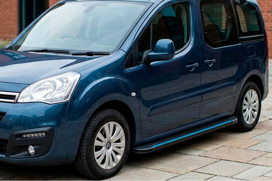Peugeot Partner Tepee 2008-2018 рр. Бокові пороги Maya Blue (2 шт., алюміній) Фото 1
