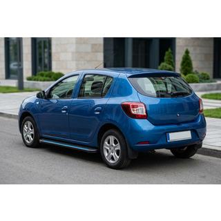 Бокові пороги Maya Blue (2 шт., алюміній) Renault Sandero 2013-2022 рр. фото 1