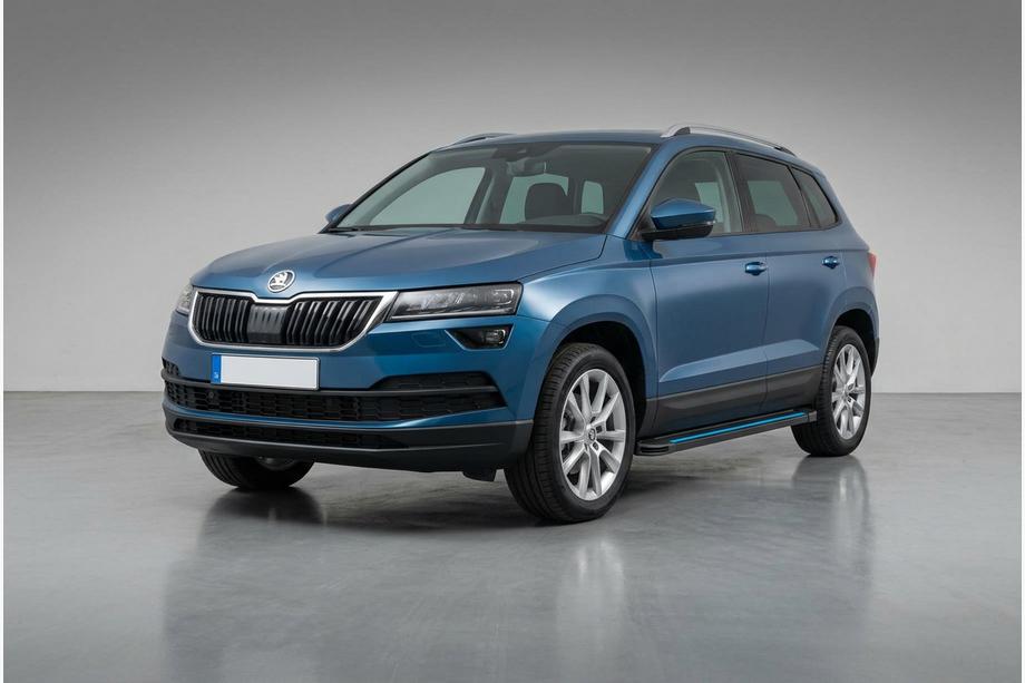 Skoda Karoq 2018- рр. Бокові пороги Maya Blue (2 шт., алюміній) Фото 1