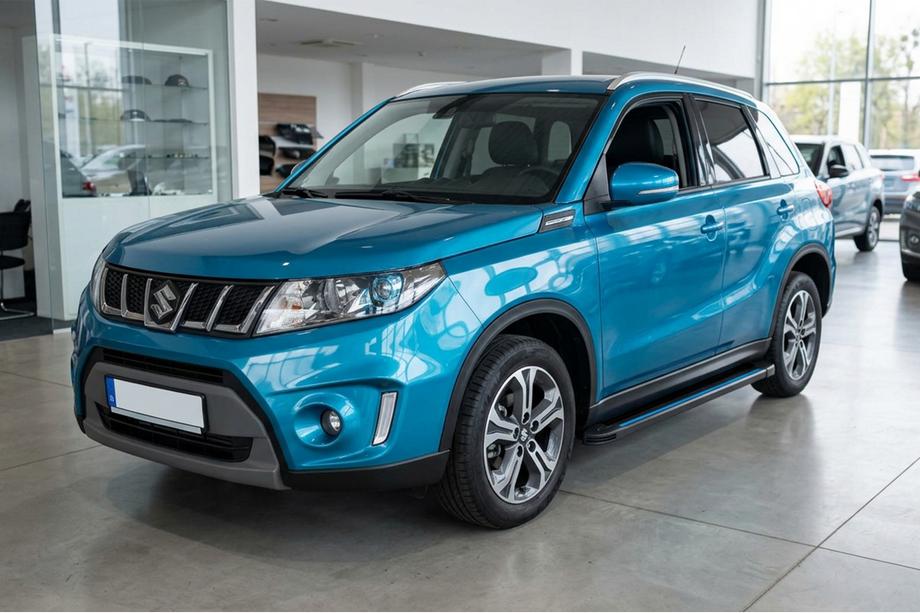Suzuki Vitara 2015- рр. Бокові пороги Maya Blue (2 шт., алюміній) Фото 1