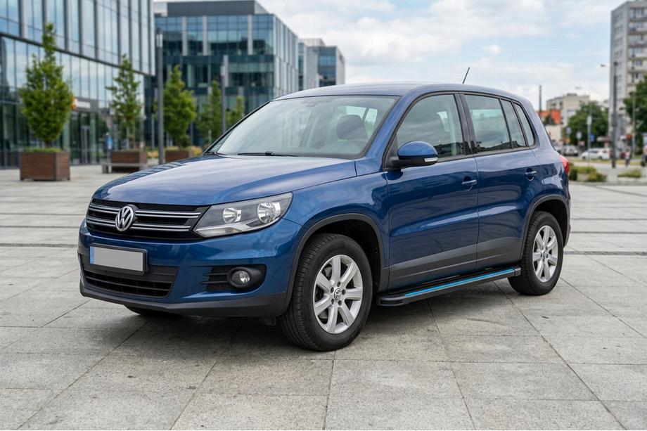 Volkswagen Tiguan 2007-2016 рр. Бокові пороги Maya Blue (2 шт., алюміній) Фото 1