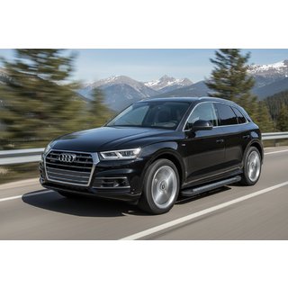 Бокові пороги Vision New Black (2 шт., Алюміній) Audi Q5 2017-2025 рр. фото 1