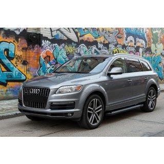 Бокові пороги New Vision Black (2 шт., алюміній) Audi Q7 2005-2015 рр. фото 1