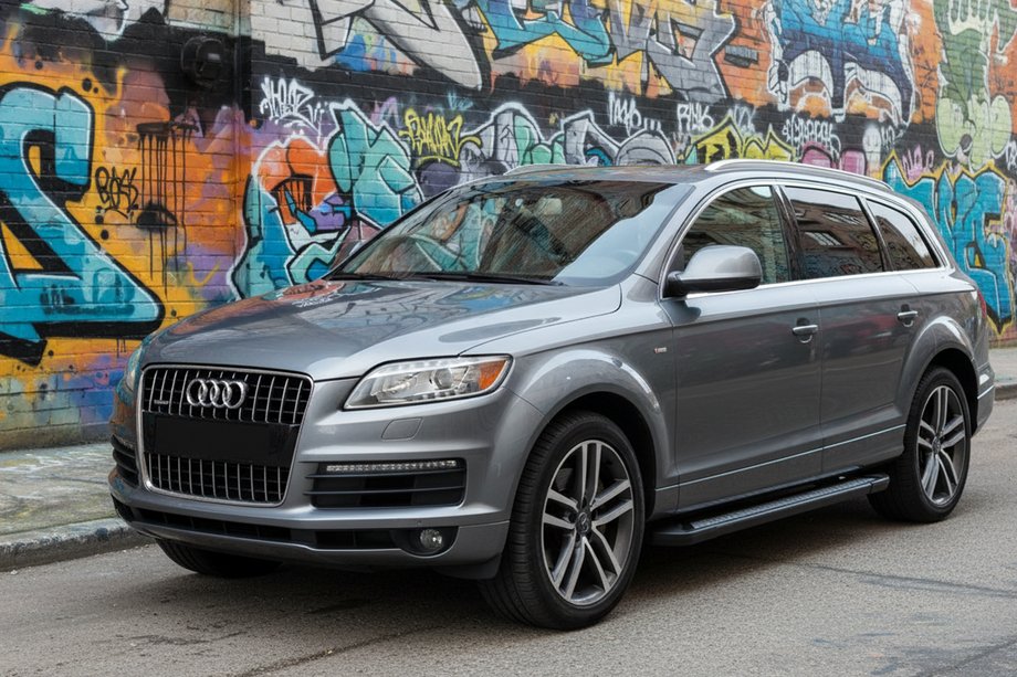 Audi Q7 2005-2015 рр. Бокові пороги New Vision Black (2 шт., алюміній) Фото 1