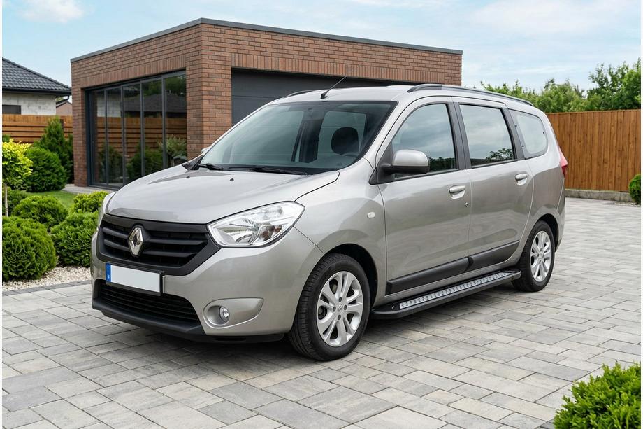 Dacia Lodgy 2012-2022 рр. Бокові пороги New Vision Black (2 шт., алюміній) Фото 1