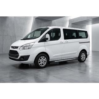 Бокові пороги New Vision Black (2 шт., алюміній) Ford Custom 2013-2022 рр. фото 1