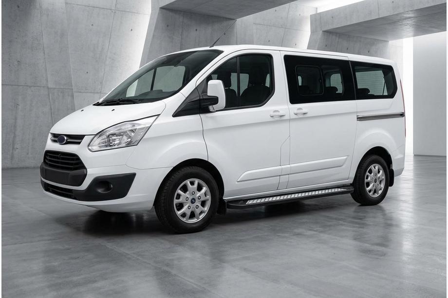 Ford Custom 2013-2022 рр. Бокові пороги New Vision Black (2 шт., алюміній) Фото 1