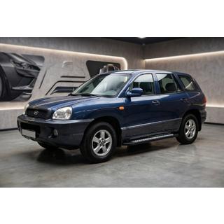Бокові пороги New Vision Black (2 шт., алюміній) Hyundai Santa Fe 1 2000-2006 рр. фото 1