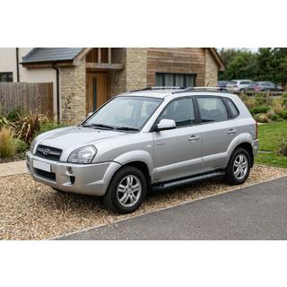 Бокові пороги New Vision Black (2 шт., алюміній) Hyundai Tucson JM 2004- рр. фото 1