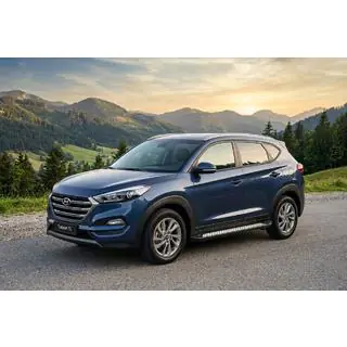 Бокові пороги New Vision Black (2 шт., алюміній) Hyundai Tucson TL 2016-2021 рр. фото 1