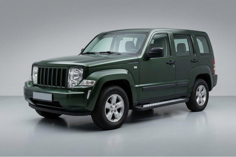 Jeep Cherokee/Liberty 2007-2013 рр. Бокові пороги Vision New Black (2 шт., Алюміній) Фото 1