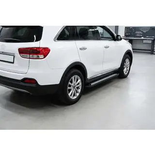 Бокові пороги New Vision Black (2 шт., алюміній) Kia Sorento III UM 2014-2020 рр. фото 1