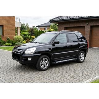 Бокові пороги Vision New Black (2 шт., Алюміній) Kia Sportage 2004-2010 рр. фото 1