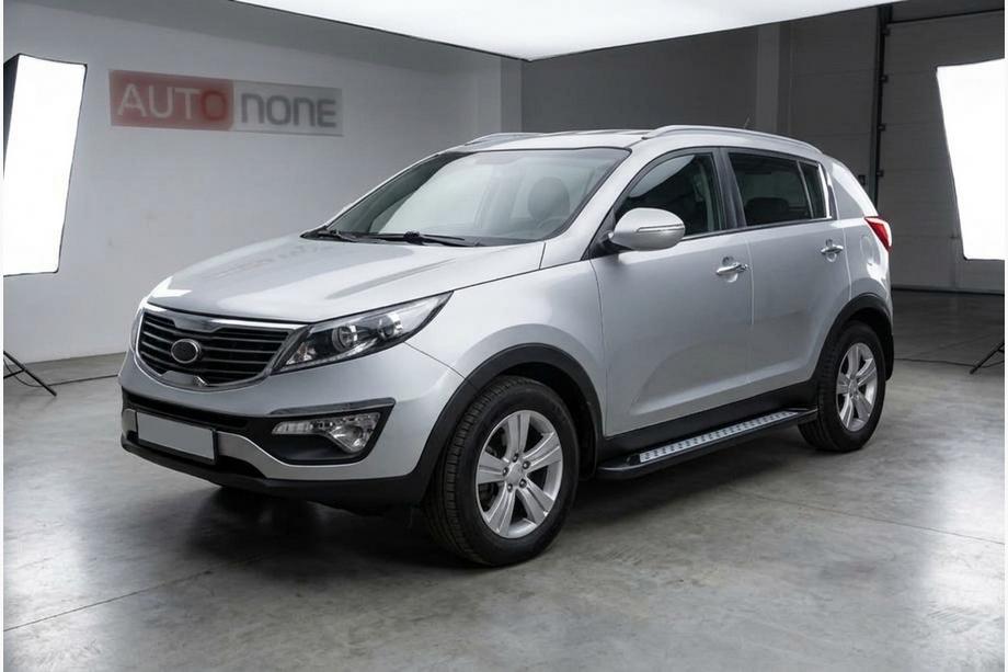 Kia Sportage 2010-2015 рр. Бокові пороги New Vision Black (2 шт., алюміній) Фото 1