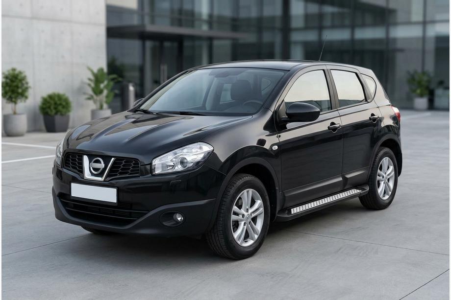 Nissan Qashqai 2010-2014 рр. Бокові пороги Vision New Black (2 шт., Алюміній) Фото 1