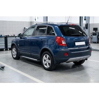 Бокові пороги Vision New Black (2 шт., Алюміній) Opel Antara 2006-2017 рр. фото 1