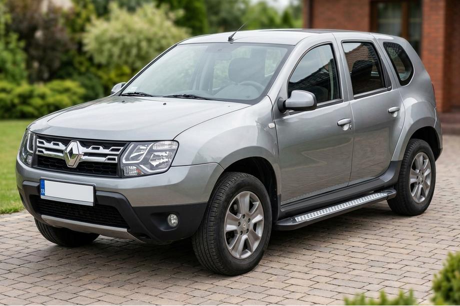 Renault Duster 2008-2017 рр. Бокові пороги New Vision Black (2 шт., алюміній) Фото 1