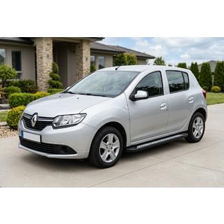 Бокові пороги New Vision Black (2 шт., алюміній) Renault Sandero 2013-2022 рр. фото 1