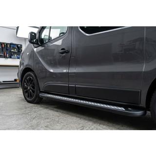 Бокові пороги New Vision Black (2 шт., алюміній) Renault Trafic 2015- рр. фото 1