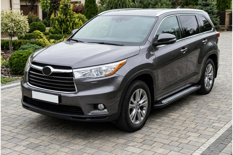 Toyota Highlander 2013-2019 рр. Бокові пороги New Vision Black (2 шт., алюміній) Фото 1