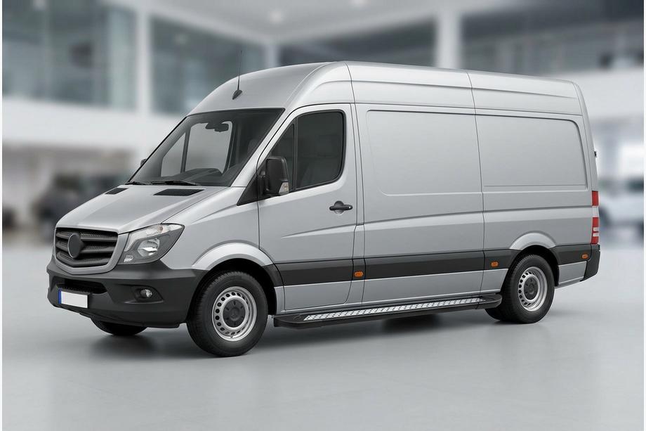 Volkswagen Crafter 2006-2016 рр. Бокові пороги New Vision Black (2 шт., алюміній) Фото 1