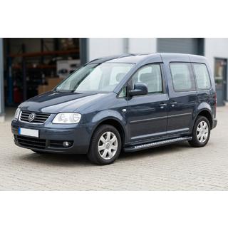 Бокові пороги Vision New Black (2 шт., Алюміній) Volkswagen Caddy 2004-2010 рр. фото 1