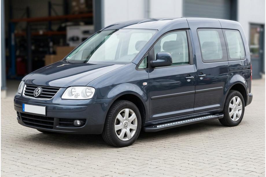 Volkswagen Caddy 2004-2010 рр. Бокові пороги Vision New Black (2 шт., Алюміній) Фото 1