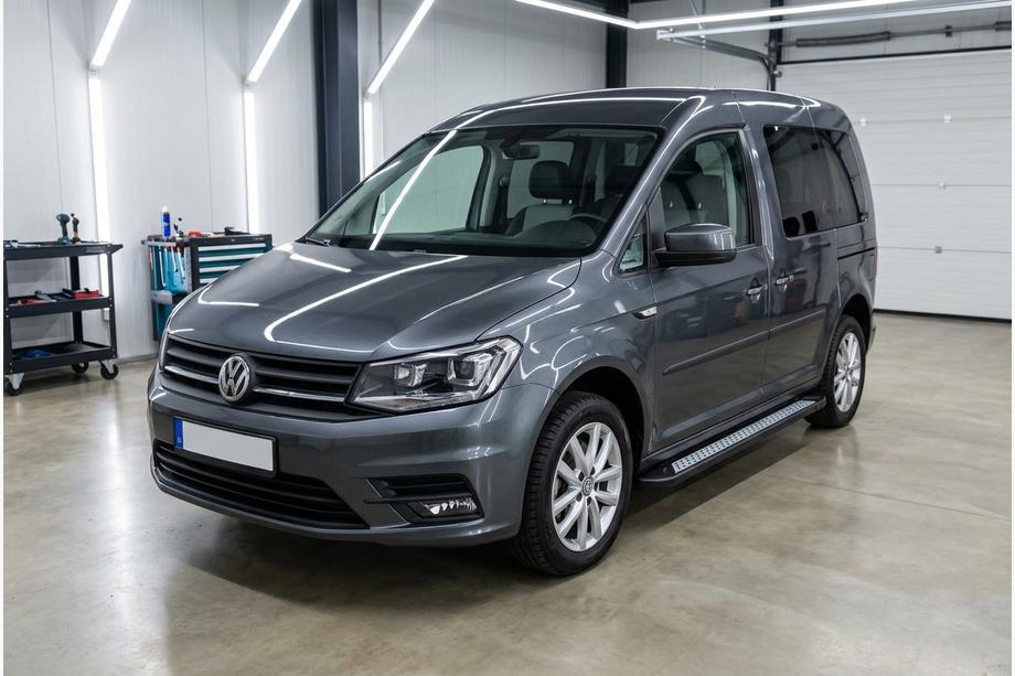 Volkswagen Caddy 2015-2020 рр. Бокові пороги New Vision Black (2 шт., алюміній) Фото 1