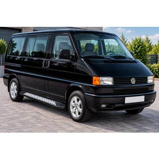 Бокові пороги New Vision Black (2 шт., алюміній) Volkswagen T4 Caravelle/Multivan 1990-2003 рр. фото 1