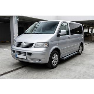 Бокові пороги New Vision Black (2 шт., алюміній) Volkswagen T5 Multivan 2003-2010 рр. фото 1