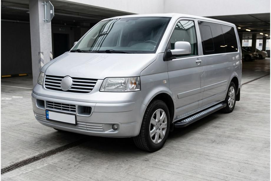 Volkswagen T5 Multivan 2003-2010 рр. Бокові пороги New Vision Black (2 шт., алюміній) Довга база Фото 1