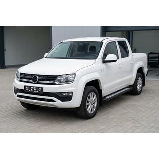 Бокові пороги New Vision Black (2 шт., алюміній) Volkswagen Amarok 2010-2022 рр. фото 1