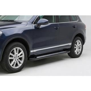 Бокові пороги New Vision Black (2 шт., алюміній) Volkswagen Touareg 2002-2010 рр. фото 1