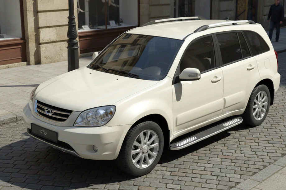 Chery Tiggo 1 2005-2016 рр. Бокові пороги Tayga V2 (2 шт., алюміній) Фото 1