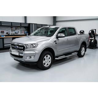 Бокові пороги Tayga V2 (2 шт., алюміній) Ford Ranger 2011-2022 рр. фото 1