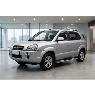 Бокові пороги Tayga V2 (2 шт., алюміній) Hyundai Tucson JM 2004- рр. фото 1