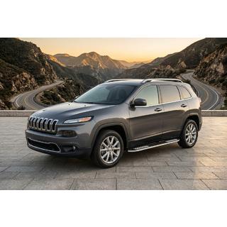 Бокові пороги Tayga V2 (2 шт., алюміній) Jeep Cherokee KL 2013- рр. фото 1