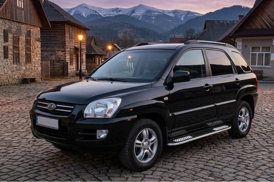 Kia Sportage 2004-2010 рр. Бокові пороги Tayga V2 (2 шт., алюміній) Фото 1