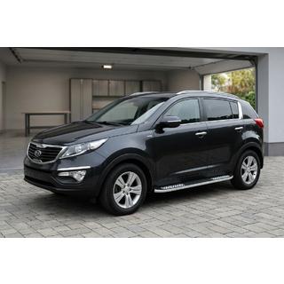 Бокові пороги Tayga V2 (2 шт., алюміній) Kia Sportage 2010-2015 рр. фото 1