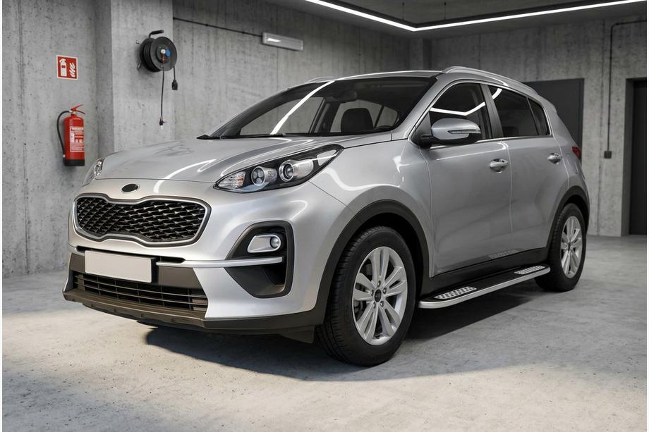 Kia Sportage 2015-2021 рр. Бокові пороги Tayga V2 (2 шт., алюміній) Фото 1